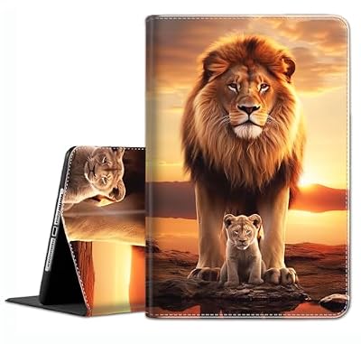 Case for Galaxy Tab A7 10.4 Inch 2022/2020 (SM-T509 T500 T503 T505 T507) - Slim Fit Standing Cover with Auto Sleep/Wake for Samsung Galaxy Tab A7 10.4 Inch,Lioness and Cub
