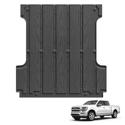 3W Bed Mat for Ford F-150 (5.5FT) 2015-2024 2025 Truck Bed (Include F150 Lightning 2024 2023 2022) All Weather Protector TPE Car Bed Liner Accessories Black