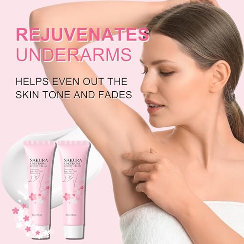 Underarm Brightening Cream, Skin Bleaching Creams, Skin Brightening Cream for Armpits/Knees/Inner Thighs/Intimate Areas, Vitamin C+Alpha-Arbutin+Niacinamide Body Lotion, 2PCS - Image 4