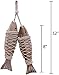 Set of 2 Hanging Vintage Wooden Fish Wall Sculpture Decor 8''H Hand Carved Nautical Decorated Mediterranean Style Distressed Look Wood Fishing Home Decoration Nautical Beach Themed Wall Ornament