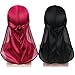 Silky Durag Headwraps (2PCS) with Extra Long Tail and Wide Straps for 360 Waves