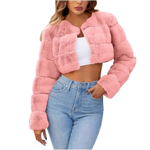 Veste en fourrure synthétique chaude avec col à revers protecteur