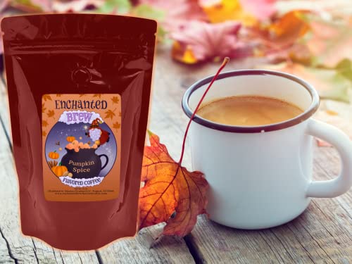 Enchanted Brew Fabulous Fall Series! Pumpkin Spice Gourmet Flavored Coffee, Artisan Medium-Roast Arabica Coffee Beans - 8 Oz Bag, Whole Bean - Special Limited Edition Gift Packaging #TOP2