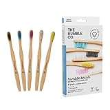 The Humble Co. Bamboo Toothbrushes (5pk) – Toothbrushes for Superior Oral Care, Dental Hygiene, and Gum Care, BPA Free (Medium Bristles)