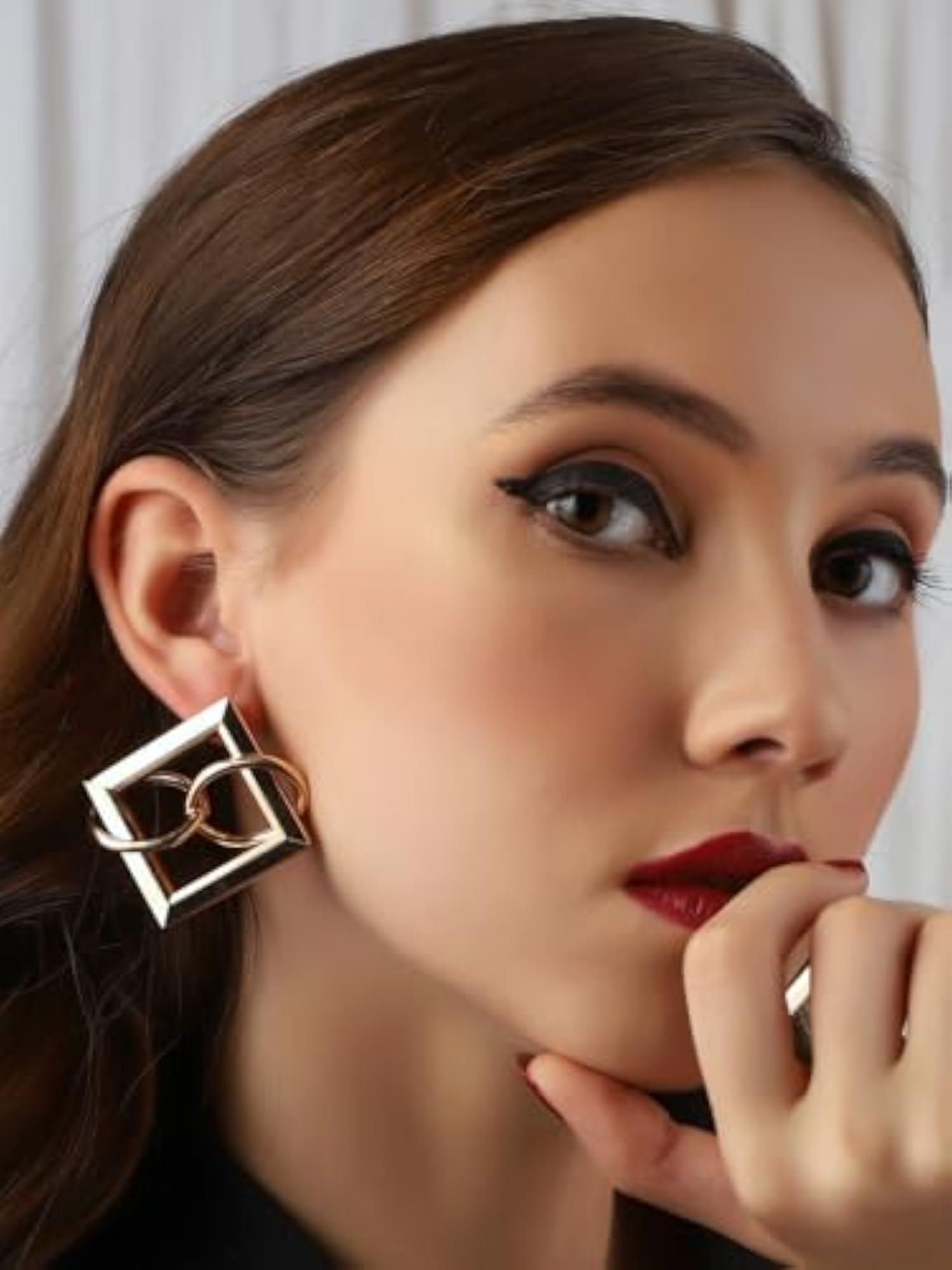 Women's Gold Plated Oxidised Jhumka Earrings, Antique Design