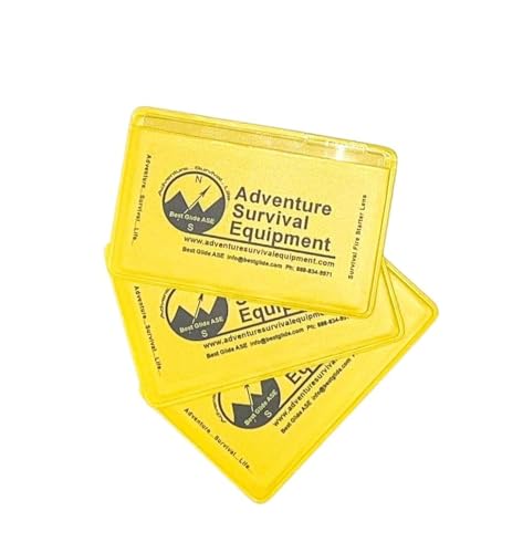 Best Glide ASE Credit Card Size Fresnel Lens Fire Starter and Magnifier Lenses (3 Pack - Yellow)