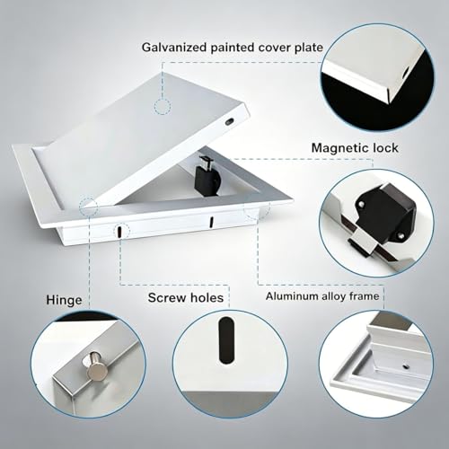 Trappe d'accès blanche en métal 550x850mm pour cloison sèche - 6