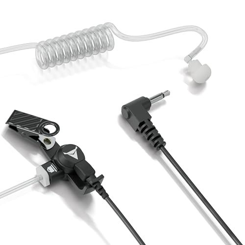 Decibullz 3.5mm Radio Headset Receiver, Listen only Acoustic Coil Tube Radio Headset kit for Two Way radios, transceivers & Radio Speaker mic Jacks