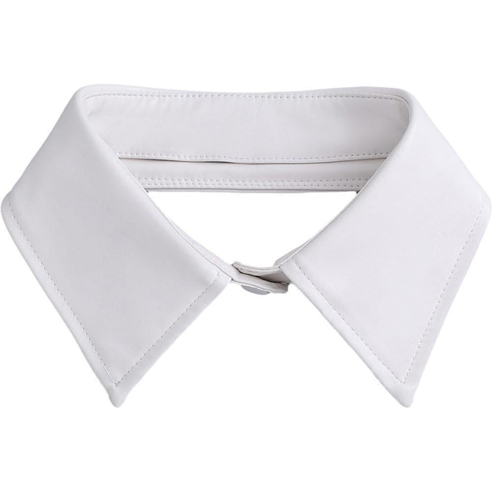 Baokuan Pu Leather Fake Collar Vintage Detachable Shirt Collar for Women Blouse Sweater False Collar Lapel Neck Collar for Clothes