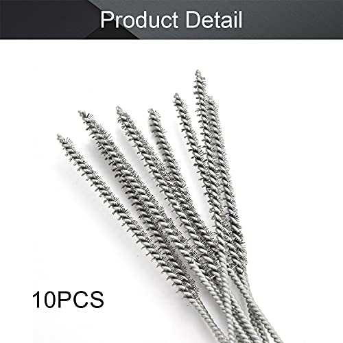 Image of Utoolmart Steel Wire Tube Brush 12 inch x 1 /4 inch Spiral Long Handle 10pcs