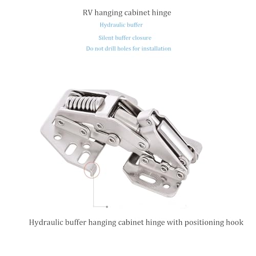 MTSmart RV Schrank Scharniere,Soft Close Schrank Scharniere für RV Wohnmobil Wohnwagen Camper LKW Reise Anhänger Van Boot Marine, RV Teile und Zubehör innen,RV Overhead Schrank Scharniere (4)