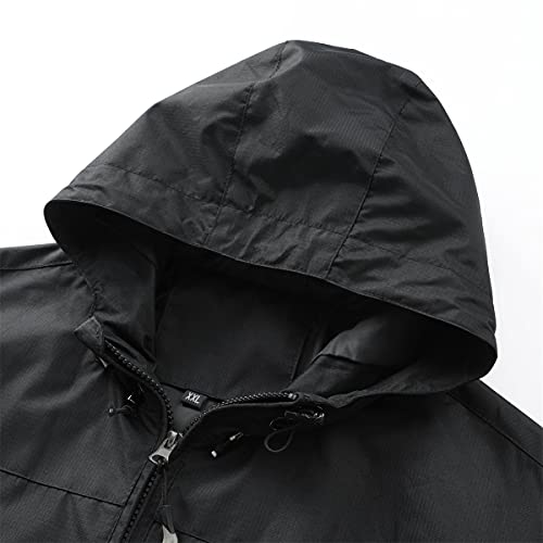 YOUTHUP Blouson Homme Coupe-vent à Capuche Imperméable Veste a Capuche Hommes en Veste de Pluie - Image 4