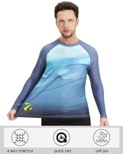 VAYAGER Men's Swim Shirt UPF 50+ UV Sun Protection Quick Dry Rash Guard Shirts Short Sleeve Surf Shirt Fishing Beach T-Shirt3