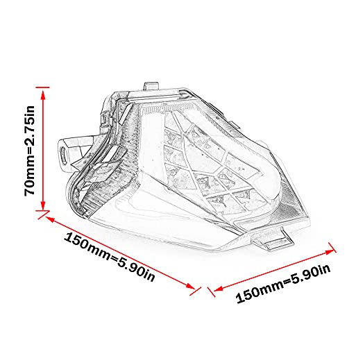 Image of MZS Motorcycle Tail Light for MT07 FZ07 14-17, YZF R3 15-24, MT03 15-19