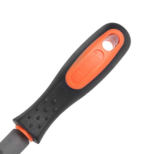 Uxcell Double Cut Grade High Carbon Hardened Steel Half Round File With Rubber Hand Grip Handle, 6-Inch #TOP3
