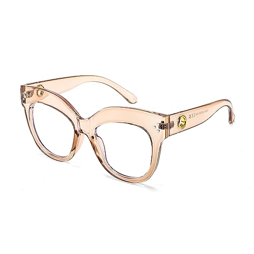 Image of FEISEDY Cat Eye Blue Light Glasses Oversized Vintage Chunky Computer Glasses for Women Hipster Party B0026
