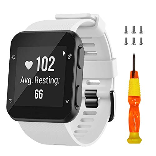 NotoCity for Garmin Forerunner 35 Band/Approach S10 Band Soft Silicone Replacement Watch Strap Compatible with Forerunner 35/Garmin Approach S10 Smartwatch(white)