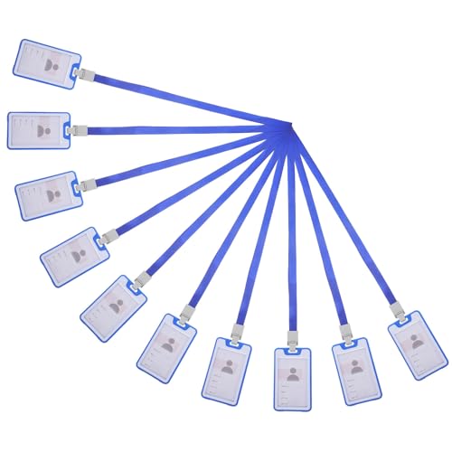 Fundas para tarjetas de identificación con cordón de poliéster para personal, 10 unidades