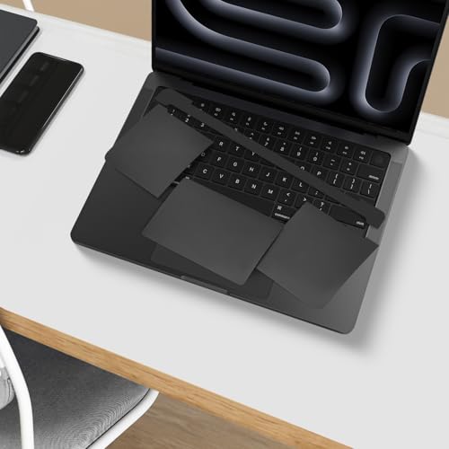CaseBuy Palm Rest Protector Vinyl Skin Stickers(3 in 1) for 2026-2023 MacBook Pro 14 inch M5 M4 M3 Pro/Max A3426 A3427 A3434 A2918 A2992 A3401 A3112 with Touch-ID Scratch-Resistant Cover -Space Black by CaseBuy - Image 7