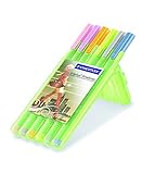 Punta super fina, de 0,3mm Estuche 6 Rotuladores Staedtler Fineliner Triplus Colores Pasteles