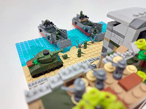 Nano Soldiers Omaha Beach WW2 Bausteine Diorama inkl. 24 Nano Soldaten, 723 Klemmbausteine – Bild 7