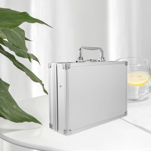 Storage Briefcase Briefcase Style Toolbox Aluminum Locking Case for Portable Workstati4