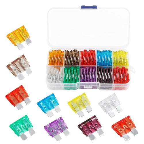 Kit de 100 fusibles para automóvil, fusibles tipo cuchilla para reemplazo en auto, RV, camión, motocicleta y bote miniatura 1