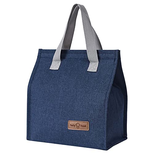 Zimoer Bolsa Térmica Porta Alimentos,Bolso Nevera Térmica Tela,Bolsas Térmicas Para Llevar,Lunch Box Bag, Fiambreras Comida Trabajo,para Adulto Niños Trabajo Oficin (Azul)