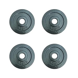 Chase Fitness 1.25kg Cast Iron Weight Plates 2.5-20kg For 1″ Barbells and Dumbbells Weight Lifting Grip Plates (1.25kg x 4)