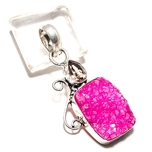 Pendentif topaze rose et fumée en argent 925 pour sublimer vos tenues