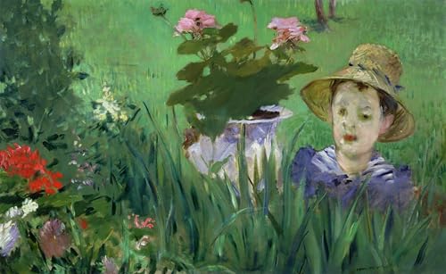 Tableau L'Enfant dans les fleurs Manet impression sur toile haute définition