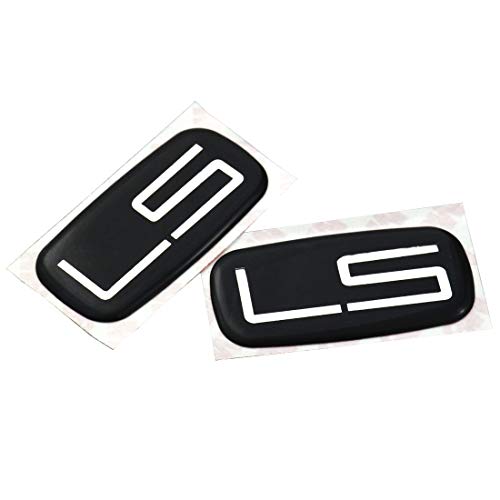 Image of 2Pcs Epoxy Resin Cab Emblems 3D Badge Logo Nameplate Sticker Decal Roof Pillar Compatible with LS 15036135 Pickup Truck SU (Silver Black)