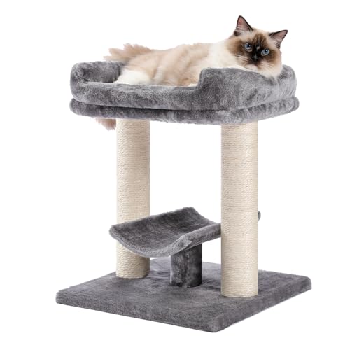 PETEPELA 19' Cat Scratching Post, Cat Tree Tower, 100% Natural Sisal Cat...