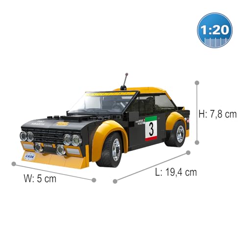 JAMARA 402859 CADA FIAT Abarth 131 1:20 2,4GHz Bricks, Spielzeugauto, Sport Rennwagen für Kinder ab 6 Jahre, RC Ferngesteuert, Set aus Klemmbausteinen, Geschenkidee für Kids