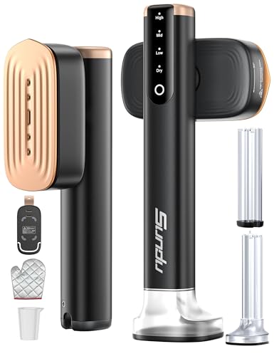 Image of Sundu Travel Steamer for Clothes, Portable Handheld Garment Steamer, 15s Fast Heat-up, 2 Water Tanks (180 ml +100 ml), 25 Minutes of Continuous Ironing for Travel,Home Ink Black