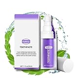 Rnlrclrl Purple Toothpaste for Teeth Whitening, Purple Toothpaste, Purple Teeth Whitening Toothpaste, Colour Correcting Toothpaste for Teeth whitening, Teeth Whitener
