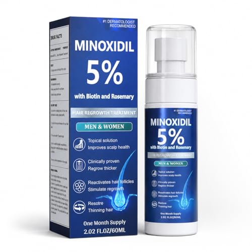 Image of Minoxidil for Men and Women, Hair Growth Serum with Biotin, Rosemary and Batana for Hair Beard Regrowth Treatments Extra Strength Hair Loss Solution, Clinically Proven to Regrow Thicker, 60ML