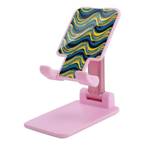Support de téléphone pliable bicolore jaune bleu avec inclinaison réglable