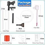 Aquarium Gravel Cleaner Siphon Fish Tank Vacuum Cleaner for Absorb Dirt Wash Sand Algae Scrapers Water Changer Gravel Washer Aquarium Thermometers Fish Net kit for Fish Tank Cleaning Gravel and Sand - Image 6