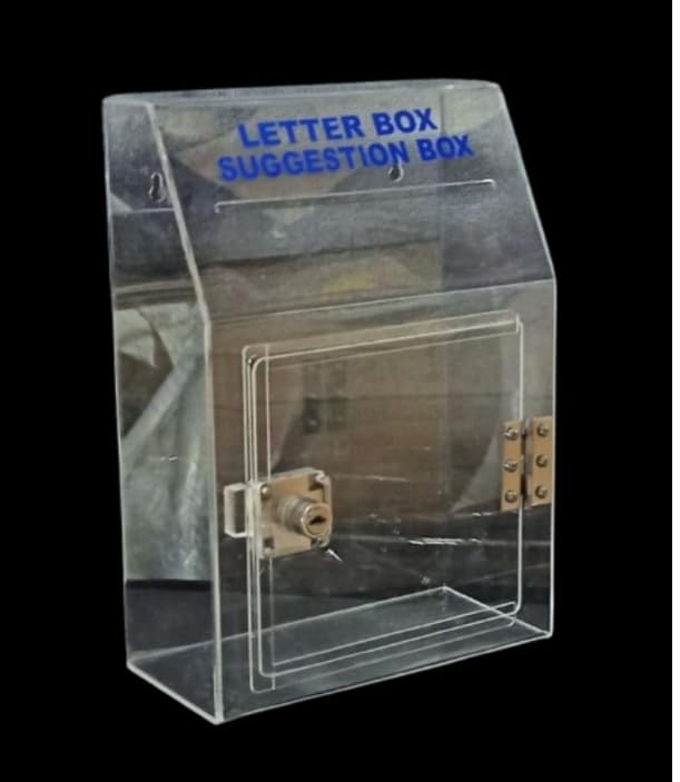 Acrelic Transparant Wall Mounted Suggetion Box,Lateer Box,with Lock thiknee*20cm Width(30cm*10*cm*20cm) (Pack of 1)-image-46