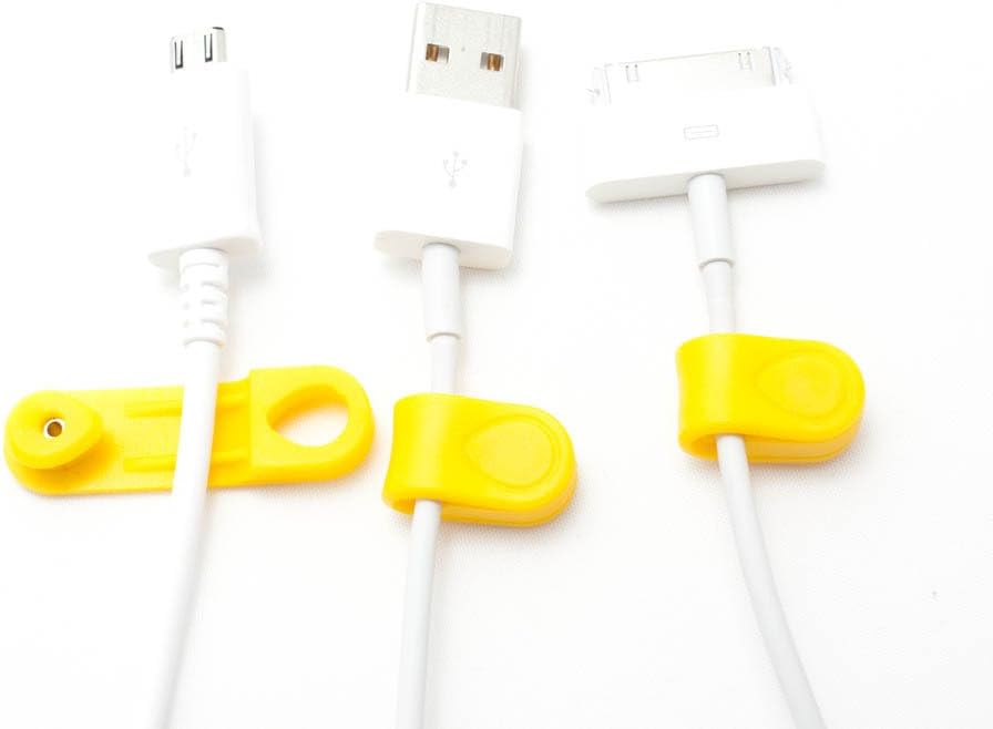 Magnetic Cable Tie 3-Pack, Yellow, Replacements for use with MOS Organizer