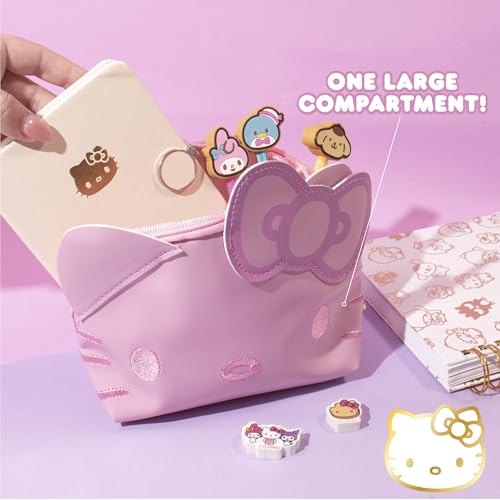 Image of Horizon Group USA Official Sanrio Hello Kitty Pouch, Pink Hello Kitty Pencil Case With Keychain, Cute School Supplies, Sanrio Stuff, Cute Stationery, School Supplies & Makeup Bag