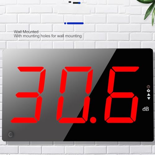 Dezibelmessgerät, 30–130 DB Schallpegelmesser mit 3 Zoll Großem LCD-Bildschirm, Wandmontiertes Geräuschmessgerät für Klassenzimmer, Dezibelanzeige, Akustischer Alarm