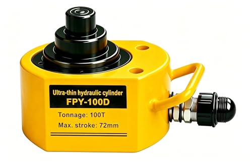Image of Jooptoolwook 100T Multi-Section Low Profile Hydraulic Ram Jack, 2.71 inch Stroke Portable Mini Hydraulic Lifting Cylinder for Machinery, Bridge & Construction Industry