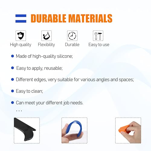 Image of Silicone Caulking Tool Set, 6 Piece Seam Finishing Applicator, Reusable Sealant Tools for Kitchen and Bathroom