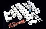 OVO Complete Set of Fittings for Central Vacuum Installation with 3 Low-Voltage inlets (Excluding Pipes), White