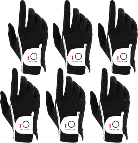 Finger Ten Golf Gloves Men Right Left Handed, All Weather