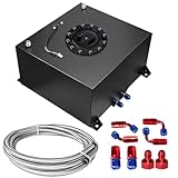 GSTP 10 Gallon 40L Fuel Cell Polished with Cap/Level Sender/12FT Oil Feed Line Black