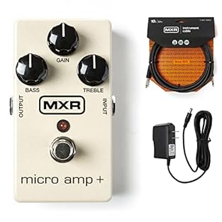 The Micro Amp+ upgrades the classic boost circuit of the original Micro Amp EQ controls, low-noise op-amps, and true bypass switching Gain up to +26dB Boost and sweeten up your guitar or bass tone and drive the front of your amp Bundle includes MXR p...