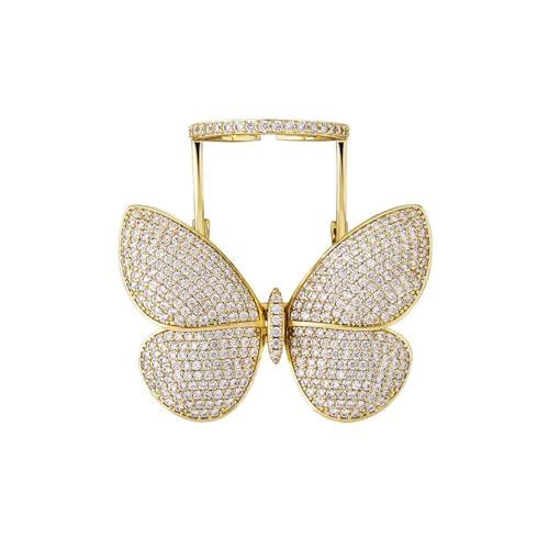 RUVEE Gold Plated Alloy White Crystal American Diamond Designer Butterfly With Moving Wings Alloy Ring For Women & Girls (Gold Plated) - Free Size (B07T9RMXWD) Amazon Price History, Amazon Price Tracker